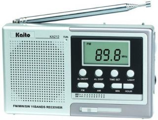 Kaito KA212 Portable PLL AM FM SW Pocket Size Radio + AC Adapter
