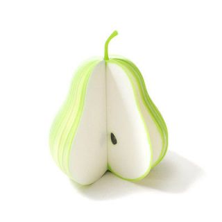 Fruit Post Portable Note Memo Pads Writing Notepad Green Pear Shape J