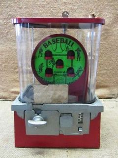   Baseball Pinball Game Bubble Gum Vending Machine Antique 7049