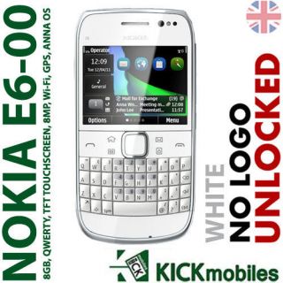 NEW NOKIA E6 00 8GB WHITE QWERTY UNLOCKED SIMFREE MOBILE PHONE E6 GSM