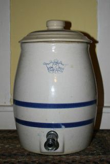 Antique Crock! Ransbottom 2 Gallon Water Cooler with Lid!