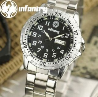   Infantry Date Royale Sports Quartz Mens Stainless Steel Strap Watch