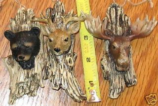 Mounted Moose Buck Bear Head Tree Hunters Hunting Ornaments Trophy 