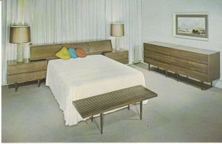 Vintage Postcard Smilow Thielle Danish Modern Furniture Store Mid 