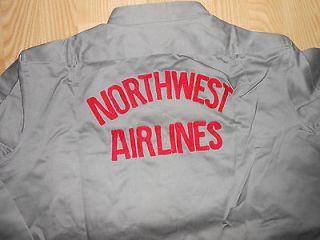   NORTHWEST AIRLINES Lee ARMY TWILLS UNIFORM WORK SHIRT Embroidered