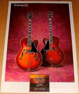 GIBSON VINTAGE 1970 76 BYRDLAND ARCHTOP GUITAR TRIBUTE POSTER