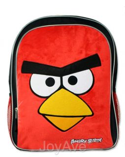   Birds Scene Fuzzy Red Bird 16 Large Backpack Book Bag School