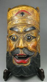 Nice Chinese old wood color painted immortal Face design mask