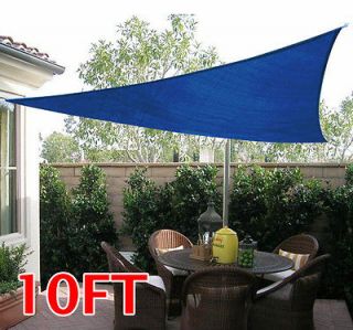 10 FT Outdoor Triangle Patio Sun Sail Shade Canopy Portable Block UV 