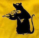 BANKSY RAT PLAYING VIOLIN Violist Viola Player T SHIRT