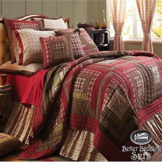  Country Log Cabin Twin Queen Cal King Oversized Quilt Bedding Bed Set