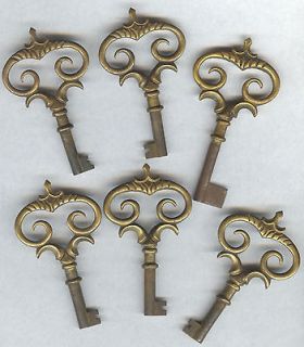The Best Brass Key 6 Old Keys Fancy Brass Keys With Steel Shanks Great 