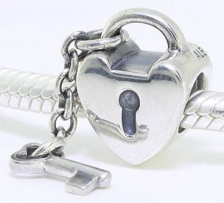 Genuine Pandora Silver Charm   Heart Lock and Key   790971