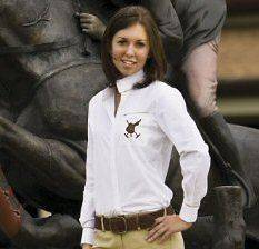 Equine Couture Ladies OXFORD Show Shirt   Long Sleeved   WHITE