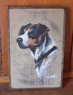 English Fox Hound Painting on wood by Artist Jessica Jerred Galvin 