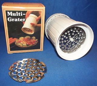 VINTAGE HAND HELD MULTI GRATER IN ORIGINAL BOX WITH RECIPES