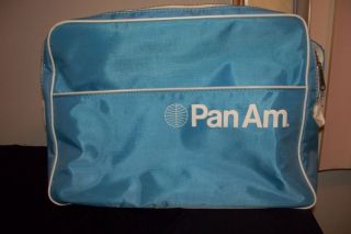 Vintage Natco Pan Am Airlines Blue Promo Flight Bag