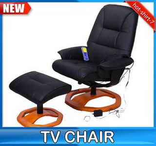 New Black Office TV Recliner Massage Chair Professional Leather With 