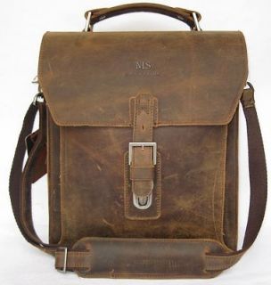   Full Grain Leather Shoulder Bag Messenger Satchel iPad 2 3 Case T7
