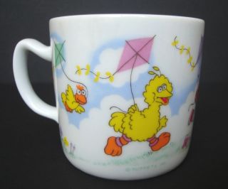 Sesame Street Porcelain Cup Mug Japan Big Bird Bert Ernie Cookie 