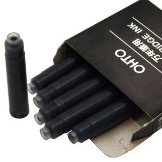 Ohto Fountain Pen Refill Cartridge  Black  Set of 6, ship with 