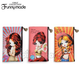   Funny made] NEW Womens Multi Purpose Pencil Case Slim Pouch (3 Types
