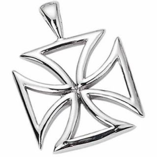 Maltese Iron Cross Stainless Steel Pendant Necklace