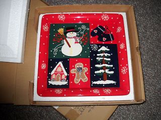 Home and Garden Party pottery let it snow large tray
