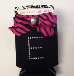 Pink & Black Zebra Print Ribbon Personalized Any Letter Monogrammed 