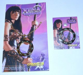   Princess CHAKRAM NECKLACE & PIN SET *NEW* on card   Lucy Lawless