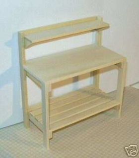 Miniature Natural Wood Potting Table/Bench DOLLHOUSE Miniatures 1/12 