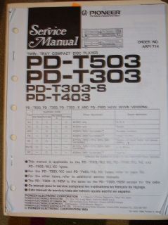 Pioneer Service Manual~PD T503/T303/T403/S CD Player