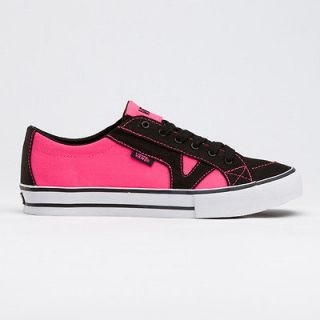 Vans Authentic Lo Pro Neon Black/Pink Womens Skate Shoes Size 11