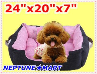 NEPTUNE』24x20x7 Pink Pet Soft Bed Warm Cat Dog House Pad Nest Mat 