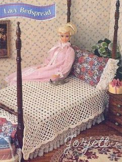 Lacy Bedspread, Annies crochet patterns fit Barbie