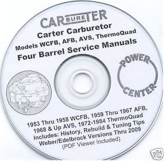 Carter WCFB AFB AVS ThermoQuad 4 Four Barrel Manuals