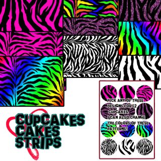 ZEBRA PRINT Edible paper for cake picture Photo Birthday image strips 