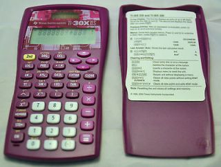 Pink Texas Instruments TI 30X IIS Solar Calculator with cover– Works 