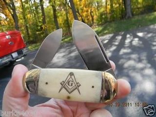 Rough Rider Sunfish Masonic White Bone Knife RR139M .