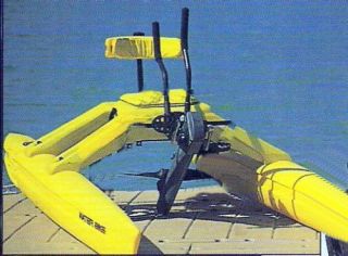 WATER BIKE with ARM ACTION Pontoon Catamaran Pedal Paddle Boat Craft 