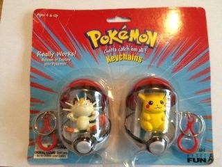 Newly listed Pokemon Pokeball Keychains Pikachu and Meow   Collectable 