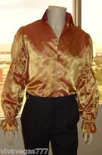 NEW (Elvis Tribute Artist Costume) (Jumpsuit Era) Gold/Red PAISLEY 