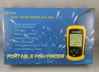 NEW 100m Portable Sonar Sensor Fish Finder Alarm Transducer   FREE 