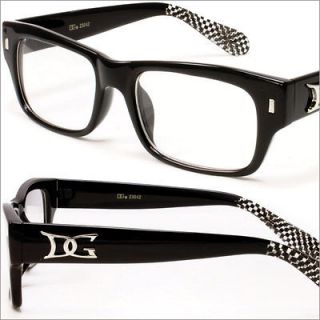 Mens Black Clear Lens Sun Glasses Designer DG Eyewear Modern DG23042 