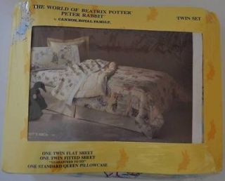 Beatrix Potter Peter Rabbit Twin Sheet Bedding Set Kids NEW Cannon 