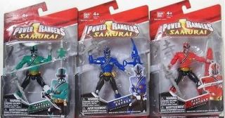 POWER RANGERS SAMURAI 3 Pack FIRE WATER FOREST RED BLUE GREEN MIGHTY 