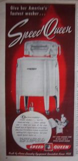 1948 Antique Speed Queen Wringer Washer Washing Machine Color Ad