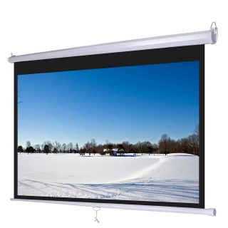 92 16:9 Manual Projector Projection Screen Pull Down Self Locking 