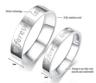   love Black Titanium Steel Promise Ring Couple Wedding Bands gift J22
