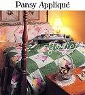 Pansy Applique Quilt, Applique sewing quilt pattern & templates